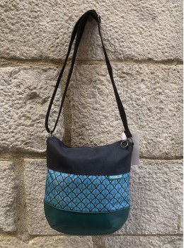Bolso món verd print blau