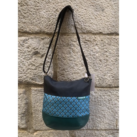 Bolso món verde print azul