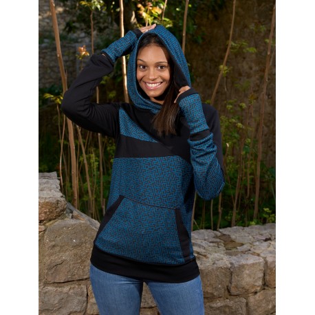 Sudadera unisex capucha azul