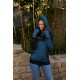 Dessuadora unisex caputxa blava