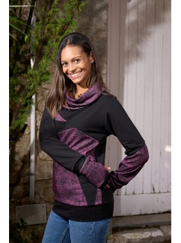 Sudadera unisex cuello cruzado lila