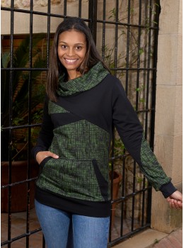 Dessuadora unisex coll creuat verd