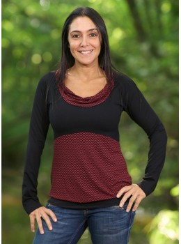 Camiseta viscosa zigzag vermell