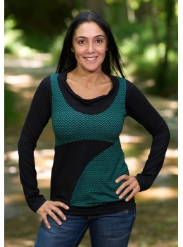 Camiseta viscosa zigzag verda
