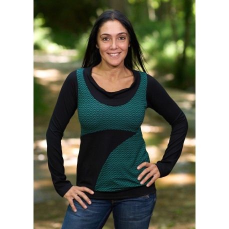 Camiseta viscosa zigzag verde