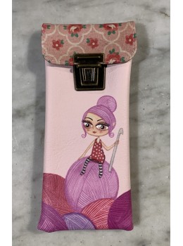 Funda gafas tejiendo