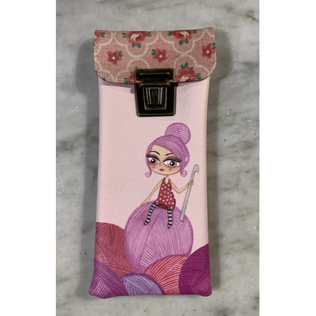 Funda gafas tejiendo