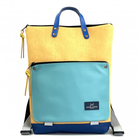 Mochila book holder amarilla azul