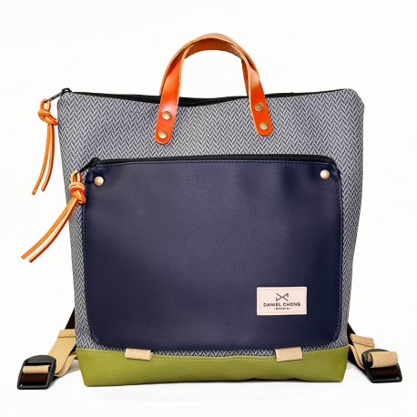 Mochila cuadrada book holder espiga azul