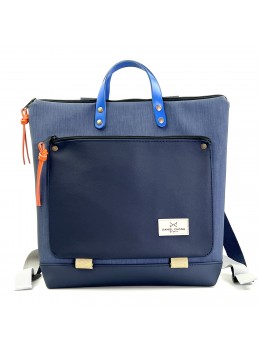 Mochila cuadrada book holder azul marino