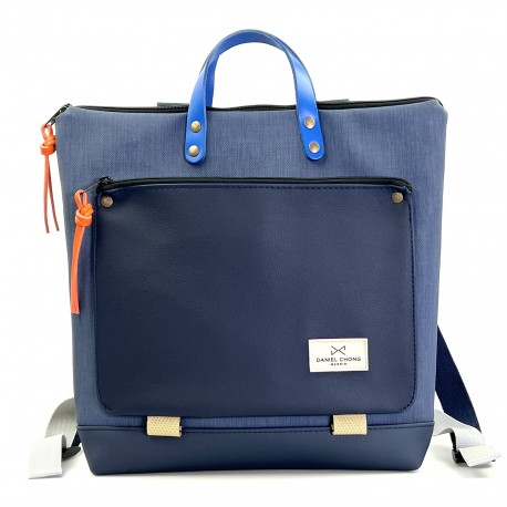 Mochila cuadrada book holder azul marino