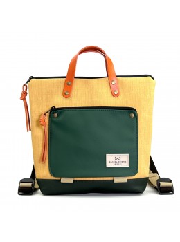 Mochila mini cuadrada holder book mostaza