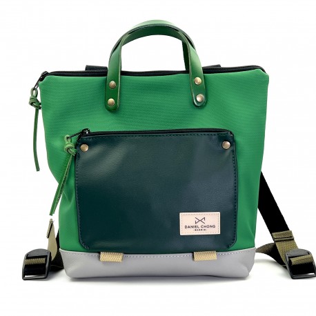 Mochila mini cuadrada holder book verde