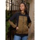 Chaqueta unisex capucha mostaza