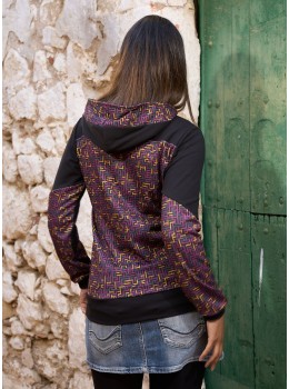 Jaqueta unisex caputxa combi mostassa