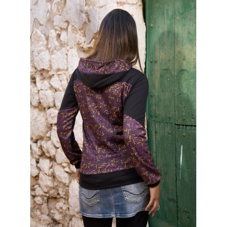 Jaqueta unisex caputxa combi mostassa