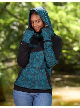 Sudadera unisex capucha azul abstract