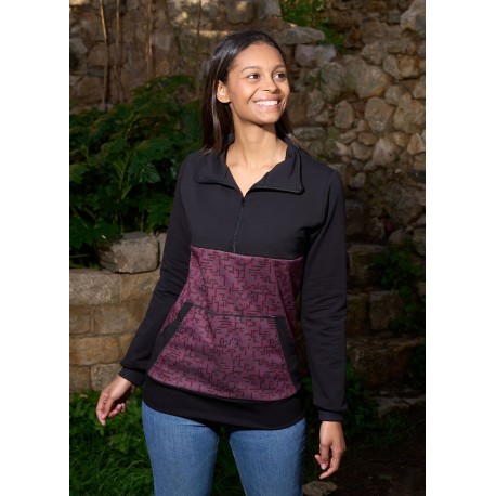 Sudadera unisex cuello cremallera abstract