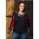 Camiseta viscosa sense peça tricolor negra
