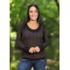 Camiseta viscosa cuello oval print verde rojo