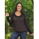 Camiseta viscosa cuello oval print verde rojo
