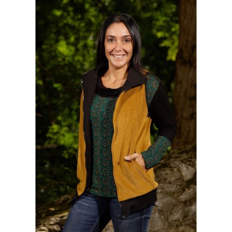 Camiseta viscosa SIN pieza print amarillo