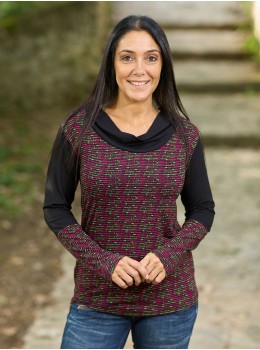 Camiseta viscosa SIN pieza print oliva