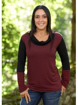 Camiseta viscosa SIN pieza zig zag roja