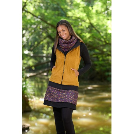 Faldilla càlida doble abstract mostaza