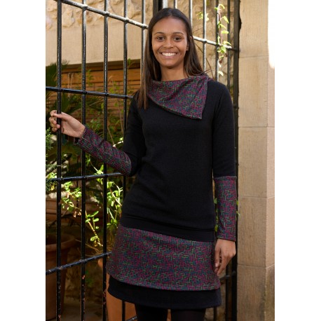 Falda cálida doble abstract oliva