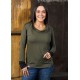 Camiseta viscosa bicolor caqui