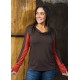 Camiseta viscosa bicolor marrón