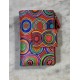 Cartera piel roja círculos