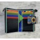 Cartera piel negra círculos