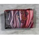 Cartera piel print roja