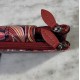 Cartera piel print roja