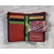 Cartera piel print roja