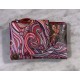 Cartera piel print roja