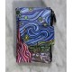 Cartera piel print azul