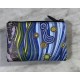 Cartera piel print azul
