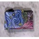 Cartera piel print azul