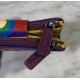 Cartera piel lila círculos