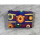 Cartera piel lila círculos