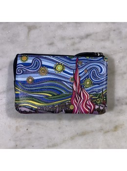 Monedero print azul