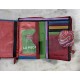 Cartera piel M print rojo