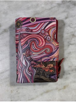 Cartera piel M print rojo