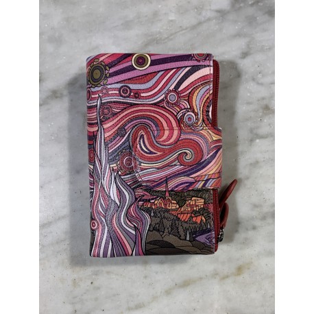 Cartera piel M print rojo