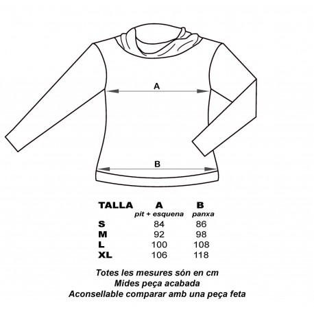 Jersey cálido cuello asimétrico negro