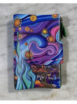 Cartera piel M print lila