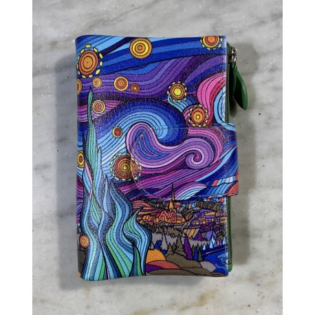 Cartera pell M print lila